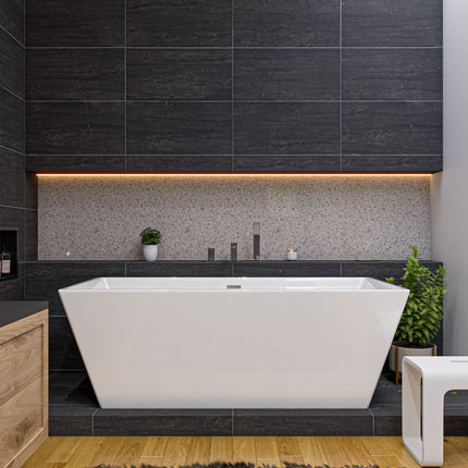 ALFI brand AB2322-BN Brushed Nickel Deck Mounted Tub Filler and Square Hand Held Shower Head Alfi Brand