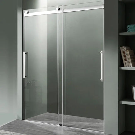 Anzzi 48 in. x 76 in. Frameless Sliding Shower Door with Handle in Chrome SD-FRLS05901CH Anzzi