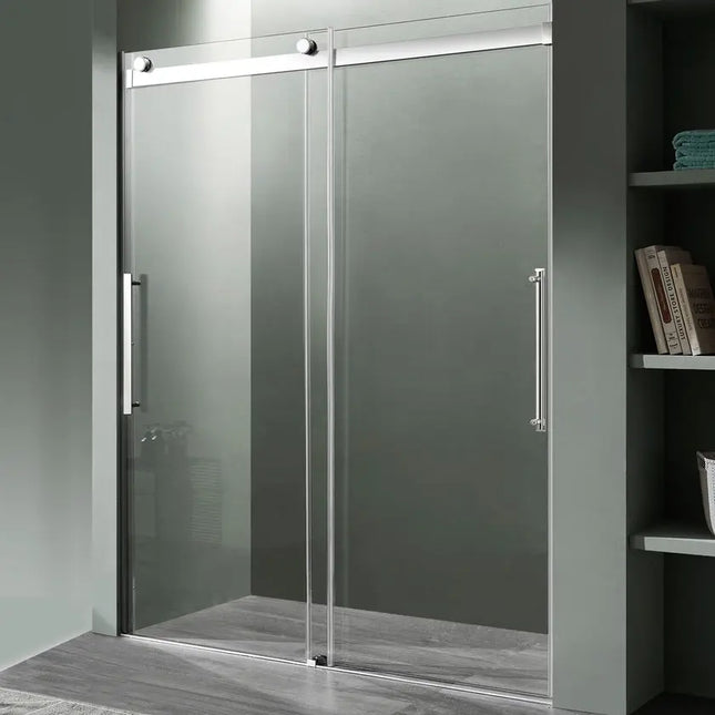Anzzi 48 in. x 76 in. Frameless Sliding Shower Door with Handle in Chrome SD-FRLS05901CH Anzzi