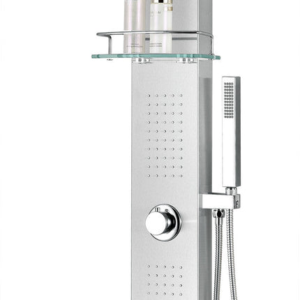 ANZZI Coastal 44 in. Full Body Shower Panel with Heavy Rain Shower and Spray Wand in Brushed Steel SP-AZ075 Anzzi