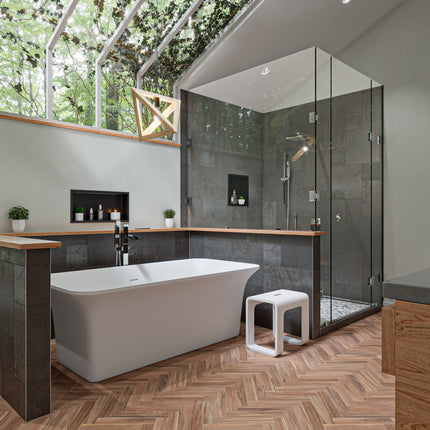 ALFI brand AB2843-PC Polished Chrome Single Hole Floor Mounted Waterfall Tub Filler Alfi Brand