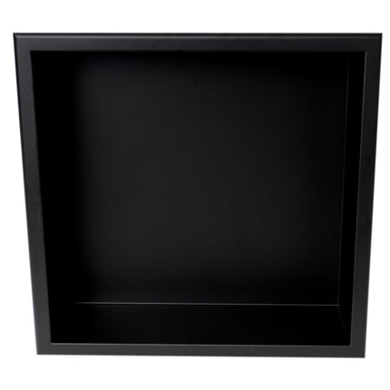 ALFI brand 16" x 16" Black Matte Stainless Steel Square Single Shelf Bath Shower Niche - ABNC1616-BLA