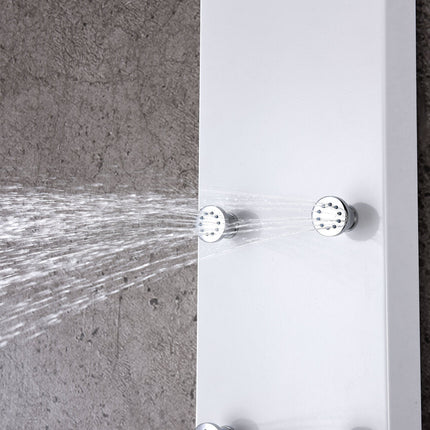 ANZZI Donna 60 in. 6-Jetted Full Body Shower Panel with Heavy Rain Shower and Spray Wand in White SP-AZ028 Anzzi