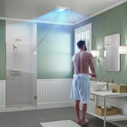 Summers Series 100 CFM Ceiling Mount Bathroom Exhaust Fan with Brilliant LED Light, Humidity Sensor Activation Anzzi
