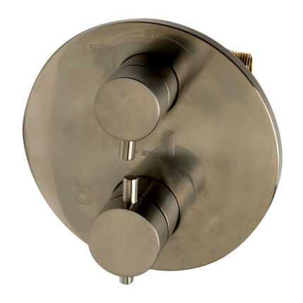 ALFI brand AB2545-BN Brushed Nickel Round Style 2 Way Thermostatic Shower Set Alfi Brand
