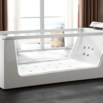 EAGO AM152ETL-6 6 ft Clear Rectangular Acrylic Whirlpool Bathtub