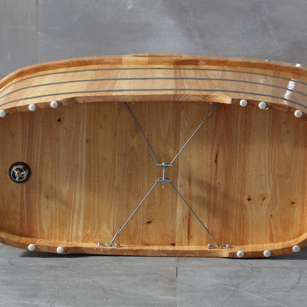ALFI brand AB1187 57" Free Standing Rubber Wooden Soaking Bathtub with Headrest ALFI brand
