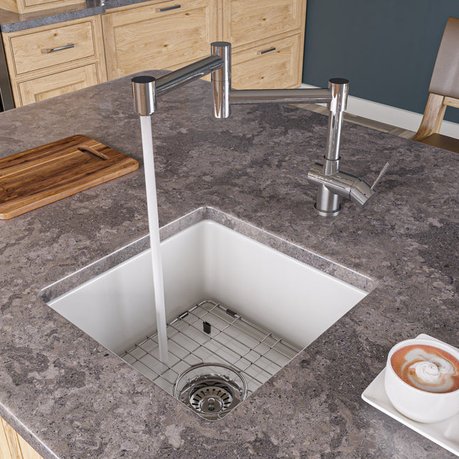 ALFI brand AB2038-PSS Modern Solid Stainless Steel Retractable Kitchen Faucet