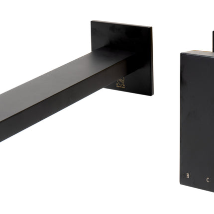 ALFI brand AB1468-BM Black Matte Single Lever Wallmount Bathroom Faucet