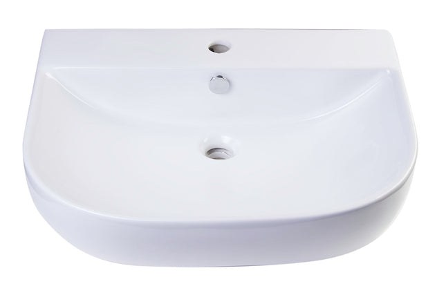 ALFI brand AB111  24" White D-Bowl Porcelain Wall Mounted Bath Sink ALFI brand