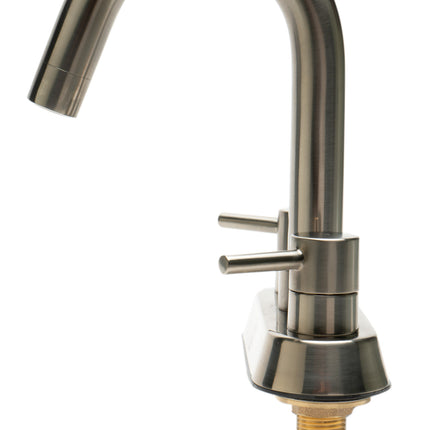 ALFI brand AB1400-BN Brushed Nickel Two-Handle 4'' Centerset Bathroom Faucet