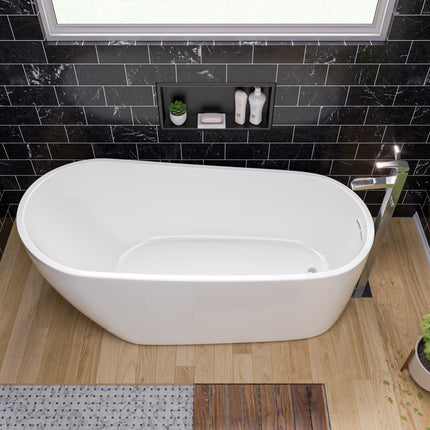 ALFI brand AB2843-BN Brushed Nickel Single Hole Floor Mounted Waterfall Tub Filler Alfi Brand
