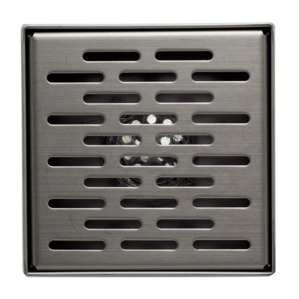 ALFI brand ABSD55C-BSS 5" x 5" Modern Square Stainless Steel Shower Drain with Groove Holes in Brushed Finish Alfi Brand