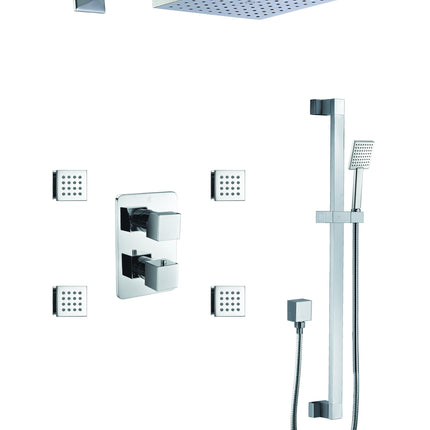 ALFI brand AB2287-PC Polished Chrome 3 Way Thermostatic Shower Set with Body Sprays Alfi Brand