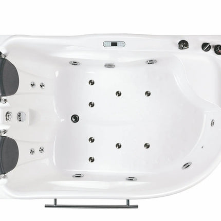 EAGO AM124ETL-R 6 ft Left Drain Corner Acrylic White Whirlpool Bathtub for Two
