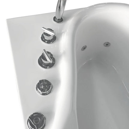 EAGO AM175-R  5' White Acrylic Whirlpool Bathtub - Drain on Left