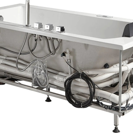 EAGO AM154ETL-R5 5 ft Acrylic White Rectangular Whirlpool Bathtub w Fixtures