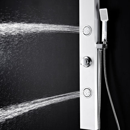 ANZZI Inland Series 44 in. Full Body Shower Panel System with Heavy Rain Shower and Spray Wand in White SP-AZ062 Anzzi