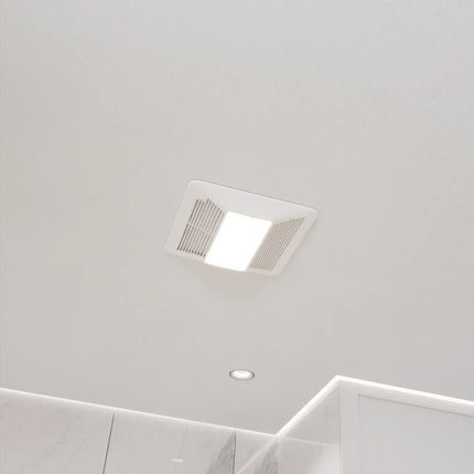 Broad Series 150 CFM Ceiling Mount Bathroom Exhaust Fan with Brilliant LED Light and ENERGY STAR in Soothing White Anzzi