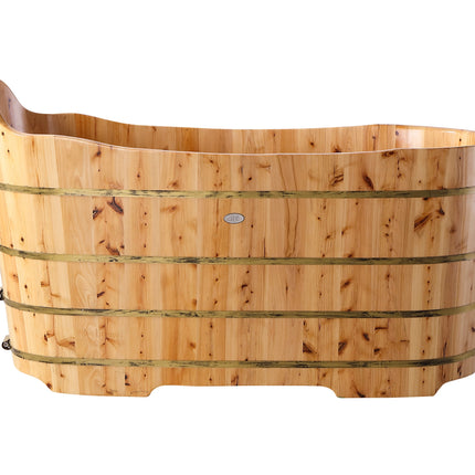 ALFI brand AB1103 59" Free Standing Cedar Wood Bathtub with Bench ALFI brand