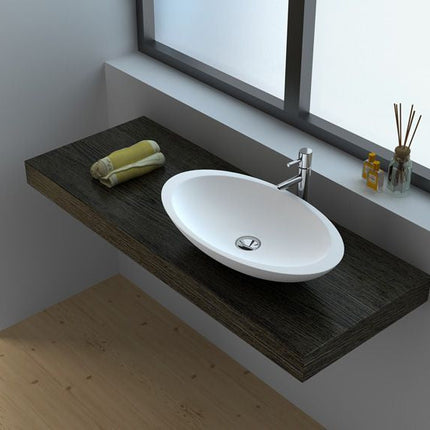 Legion Furniture WJ9005 23.6" Solid Surface Vessel Sink In White Legion Furniture