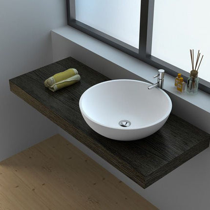 Legion Furniture WJ9038 19.7" Solid Surface Vessel Sink In White Legion Furniture