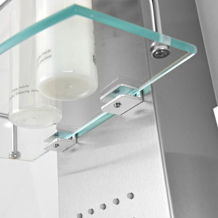 ANZZI Coastal 44 in. Full Body Shower Panel with Heavy Rain Shower and Spray Wand in Brushed Steel SP-AZ075 Anzzi