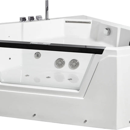 EAGO AM156ETL 5 ft Clear Corner Acrylic Whirlpool Bathtub for Two