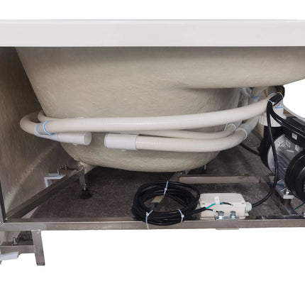 EAGO AM161-L  5' Single Person Corner White Acrylic Whirlpool Bath Tub - Drain on Left