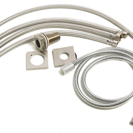 ALFI brand AB2703-BN Brushed Nickel Deck Mounted Tub Filler and Round Hand Held Shower Head Alfi Brand