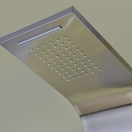 ANZZI Niagara 64 in. 2-Jetted Shower Panel with Heavy Rain Shower and Spray Wand in Brushed Steel SP-AZ023 Anzzi