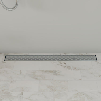 ALFI brand ABLD36C-BSS 36" Modern Stainless Steel Linear Shower Drain with Groove Holes Alfi Brand