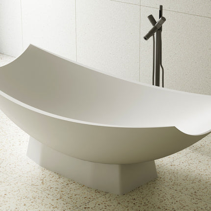 ALFI Brand AB9992 White Matte 71" Solid Surface Resin Free Standing Hammock Style Bathtub Alfi Brand