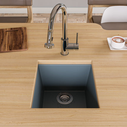 ALFI brand AB1720UM-T Titanium 17" Undermount Rectangular Granite Composite Kitchen Prep Sink Alfi Brand