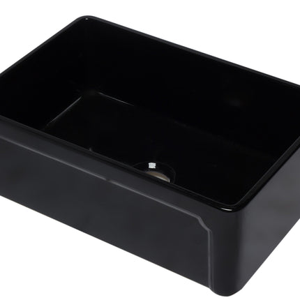 ALFI brand AB3020SB-BG 30 inch Black Reversible Single Fireclay Farmhouse Kitchen Sink Alfi Brand