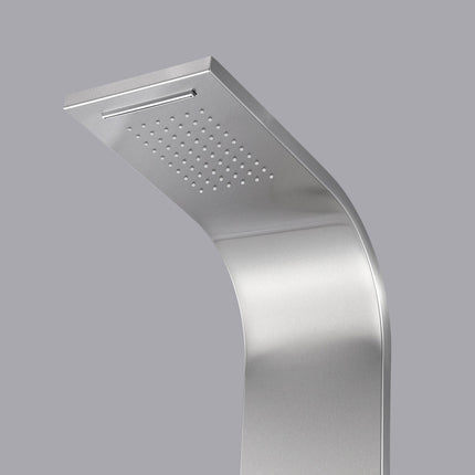 ANZZI Field 58 in. Full Body Shower Panel with Heavy Rain Shower and Spray Wand in Brushed Steel SP-AZ042 Anzzi
