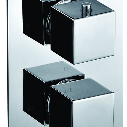 ALFI brand AB2601-PC Polished Chrome Square Knob 1 Way Thermostatic Shower Mixer Alfi Brand