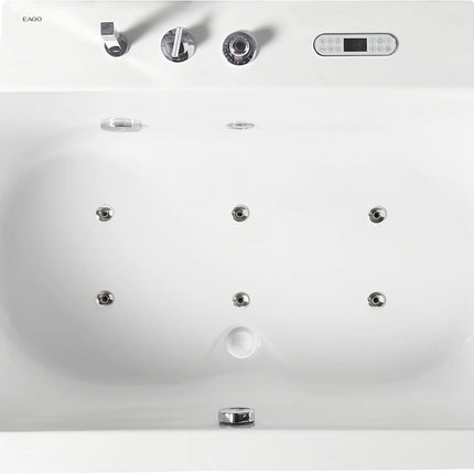 EAGO AM128ETL 6 ft Acrylic White Whirlpool Bathtub w Fixtures