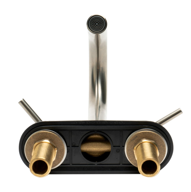 ALFI brand AB1400-BN Brushed Nickel Two-Handle 4'' Centerset Bathroom Faucet Alfi Brand