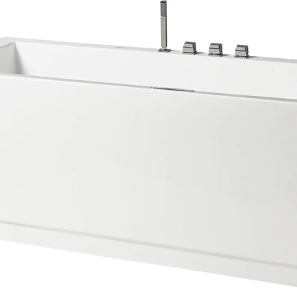 EAGO AM154ETL-L5 5 ft Acrylic White Rectangular Whirlpool Bathtub w Fixtures