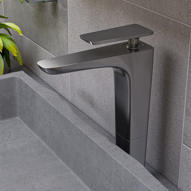 ALFI brand AB1778-BN Brushed Nickel Tall Single Hole Modern Bathroom Faucet Alfi Brand