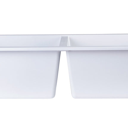 ALFI brand AB3420UM-W White 34" Undermount Double Bowl Granite Composite Kitchen Sink Alfi Brand