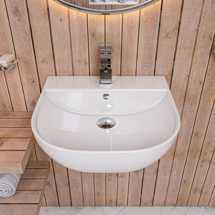 ALFI brand AB110  20" White D-Bowl Porcelain Wall Mounted Bath Sink ALFI brand