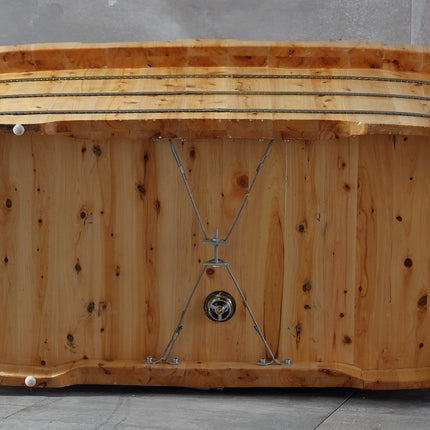 ALFI brand AB1130 65" 2 Person Free Standing Cedar Wooden Bathtub with Fixtures & Headrests ALFI brand