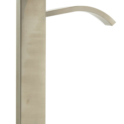 ALFI brand AB1158-BN Tall Brushed Nickel Tall Square Body Curved Spout Single Lever Bathroom Faucet ALFI brand