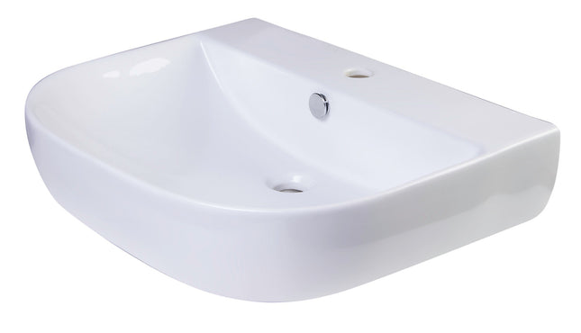 ALFI brand AB111  24" White D-Bowl Porcelain Wall Mounted Bath Sink ALFI brand