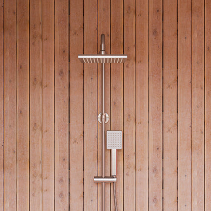ALFI brand AB2862-BN Brushed Nickel Square Style Thermostatic Exposed Shower Set Alfi Brand