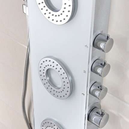 ANZZI Lynn 58 in. 3-Jetted Full Body Shower Panel with Heavy Rain Shower and Spray Wand in White SP-AZ031 Anzzi