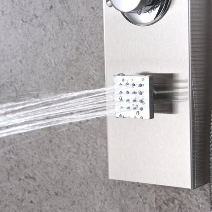 ANZZI Sans 40 in. Full Body Shower Panel with Heavy Rain Shower and Spray Wand in Brushed Steel SP-AZ077 Anzzi