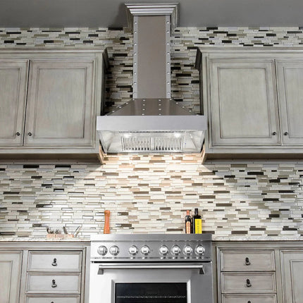 ZLINE 48 in. Ducted Vent Designer Series Wall Mount Range Hood in Satin Stainless Steel (655-4SSSS-48) Zline Appliances
